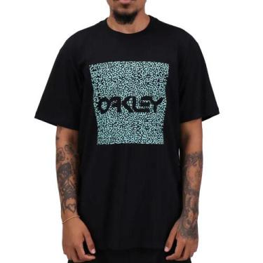 Imagem de Camiseta Oakley Coral Organic Square WT25 Masculina Blackout, G, Preto
