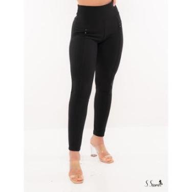 Imagem de Calça Legging Montaria Gorgurão Com Zíper Tecido Canelado Grosso-Feminino