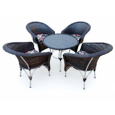 Imagem de Conjunto Poltronas Alumínio e Fibra Sintética Jardim Área Externa Vara