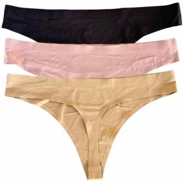 Imagem de Calcinha fio Não Marca Na Roupa Kit 3 Peças Combo Revenda, G/GG, Preto