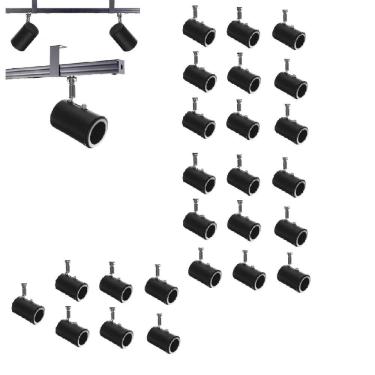 Imagem de Kit 25 Spot Trilho Perfilado Eletro calha Par20 Bulbo OL8