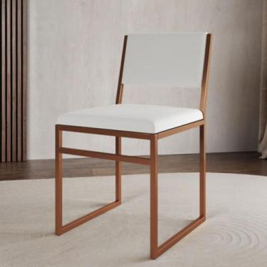 Imagem de Cadeira de Jantar Industrial Isa Assento material sintético Base Cobre