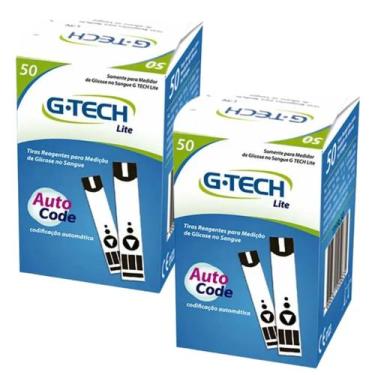Imagem de Tiras Reagentes Medidor Glicemia Diabetes G-Tech Lite 100 Unidades