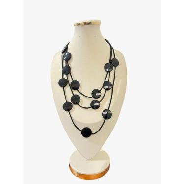 Imagem de Colar feminino resina pedras tendencia maxi luxo atemporal - MLBpel, V