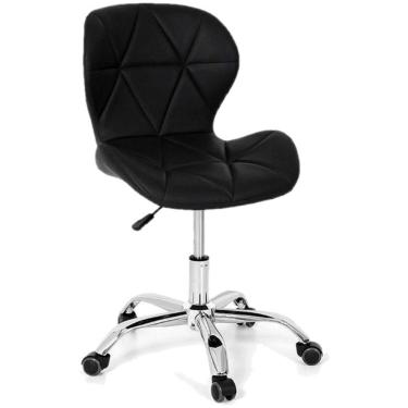 Imagem de Cadeira Giratória Estofada Slim Office Com Regulagem De Altura E Base Cromada
