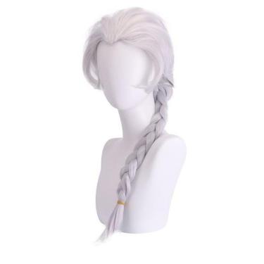 Imagem de Peruca de cosplay, fantasia de anime Elsas, festa de Halloween, 65 cm 