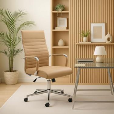 Imagem de Cadeira Office Presidente Ergonômica Giratória Esteirinha C305 Confortavel Design (Bege)