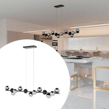 Imagem de Pendente luminaria Lustre de Teto Jabuticaba Com 13 Globos Vidros Amba