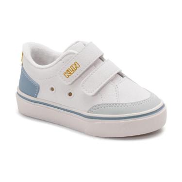 Imagem de Tenis Infantil Klin Baby Style Branco/Azul/Mel 259.044-Masculino
