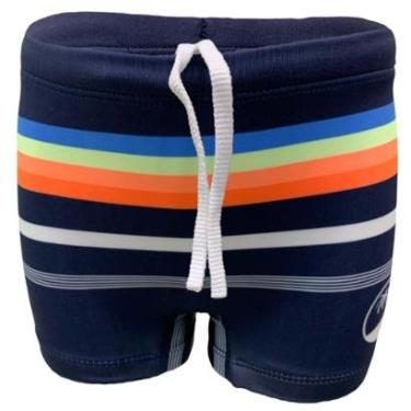 Imagem de Sunga Boxer Infantil Listrada Proteção Solar Uv50 Natação-Masculino