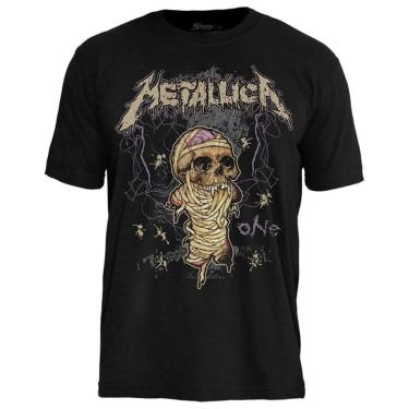 Imagem de Camiseta de Banda Metallica em Algodão Manga Curta Gola Redonda-Unissex