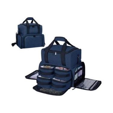 Imagem de Bolsa De Maquiagem De Grande Capacidade Com Dupla Camada, 4 Bolsos Rem