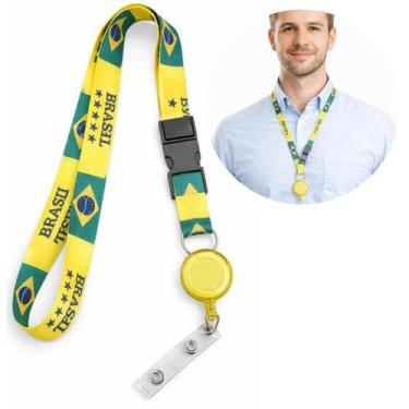 Imagem de Cordão para Crachá com Roller Clip Retrátil - Seleção Copa do Mundo Br