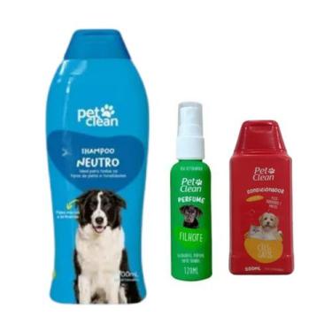 Imagem de Kit POP Pet Clean Shampoo + Perfume + Condicionador Pet Cães, Neutro +