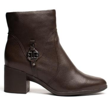 Imagem de Bota Feminina Bottero Cano Médio Couro Burnish Marrom, Marrom, 36