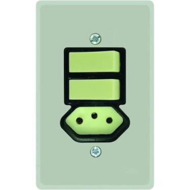 Imagem de Interruptor 2 Teclas + tomada - GE, cinza