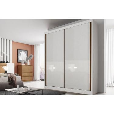 Imagem de Guarda Roupa Solteiro Thor-Dante 2 Portas de Abrir 3 Gavetas MDF Branco Móveis Novo Hor...