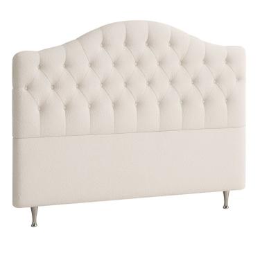 Imagem de Cabeceira Cama Box Queen 160 Cm Dunas Bouclé Off White - Nexta Casa