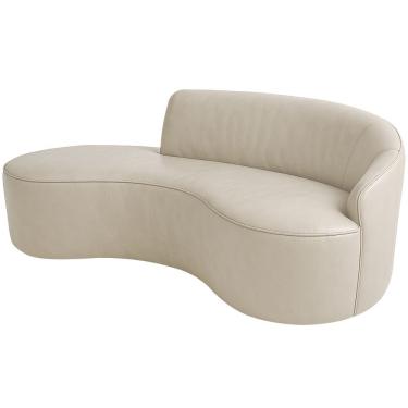 Imagem de Sofá Curvo 2 Lugares 150cm Eron Braço Esq. Corano Off White - Nexta Casa