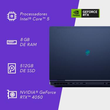 Imagem de Notebook Gamer Dell Alienware 16 Aurora AC16250 AC16-C5210H-U15 16" WQXGA Intel Core5 8GB 512GBSSD NVIDIA RTX4050 Linux