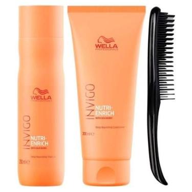 Imagem de Wella + Tangle Teezer Cabelos Nutridos Kit Shampoo + Condicionador + Escova Kit-Unissex