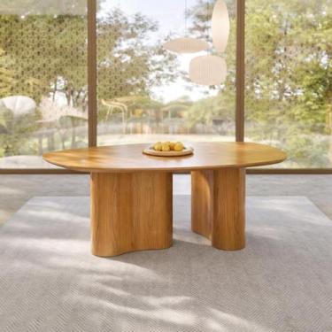 Imagem de Mesa De Jantar Aracaju Orgânica Premium Alto Padrão Laminado Cinamomo 