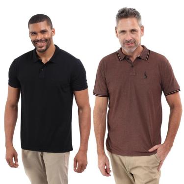 Imagem de Kit 2 Camisa Polo Masculina Dia a Dia Conforto