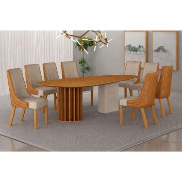 Imagem de Conjunto jantar 08 cadeiras maciça 2x1 Pilar - Arbo Design