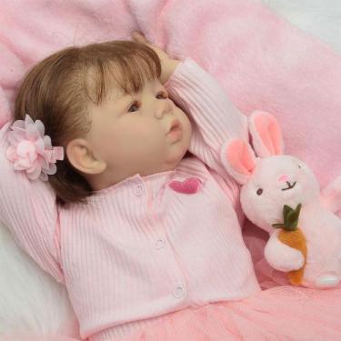 Imagem de Boneca Reborn Silicone Completa Fio a Fio Realista - Cegonha Reborn Do