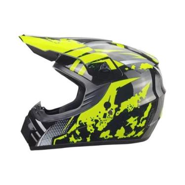 Imagem de Capacete Completo Para Crianças E Jovens Com Óculos De Motocross E Luv