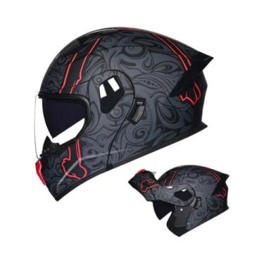 Imagem de ORZ-103 NOVA motocicleta modular flip capacete material ABS lente dupl
