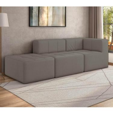 Imagem de Sofá Modulado Na Caixa 3 Lugares 231cm Espuma D33 Multimóveis CR45353 Bege Escuro
