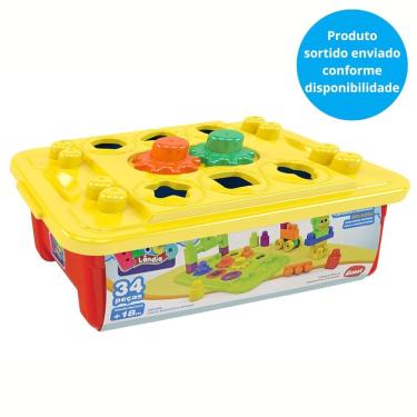 Imagem de Blocos De Montar - Caixa Educativa - 34 Peças - Sortido - Dismat Blocos De Montar - Cai...