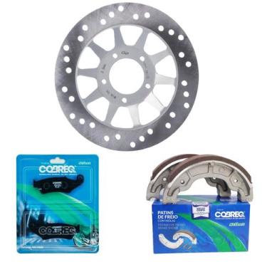 Imagem de Disco de Freio Dianteiro Nxr 150 Bros + Pastilhas e Lonas Cobreq - GP7
