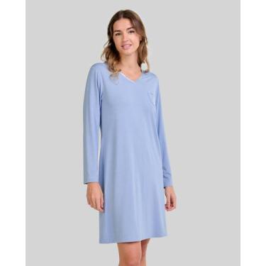 Imagem de Camisola Feminina Modal Cetim Cinza Lohe, Cinza, P