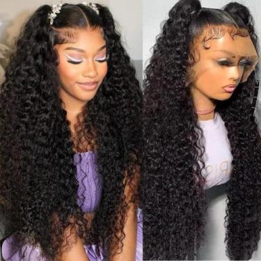 Imagem de Peruca lace front ADORHTUE ondulada 66 cm cabelo humano 200% densidade