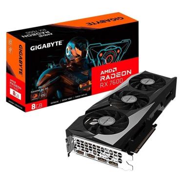 Imagem de Placa de Vídeo RX 7600 GAMING OC 8G AMD Radeon Gigabyte, GDDR6, RGB - GV-R76GAMING OC-8...