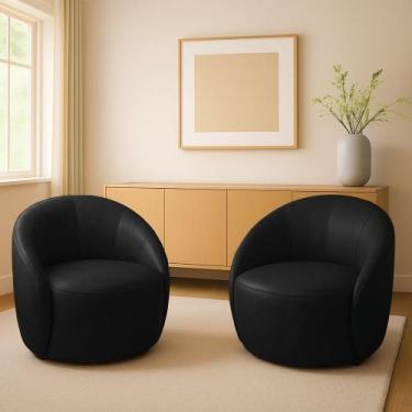 Imagem de Poltrona Decorativa Orgânica Kit 2 Lua Sintético PU D03 - D Rossi, Pre