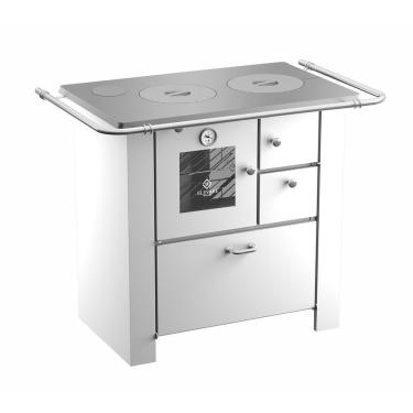 Imagem de Fogão a Lenha Elevare Industrial Master Branco N°01 Esquerdo com Chapa de Alumínio e Forno Interno