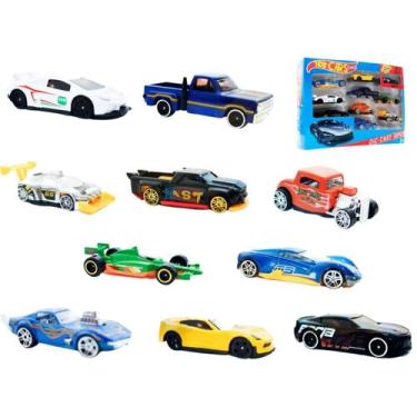 Imagem de 10 Carrinhos De Ferro Hot Cars Miniaturas Esportivo Coleção  - M&J VAR