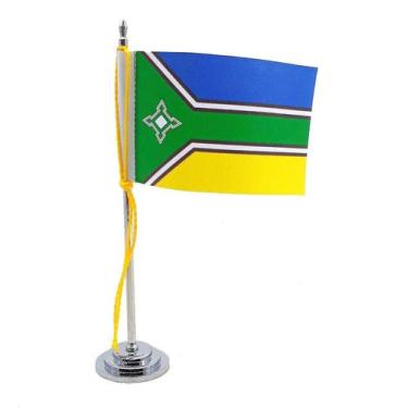 Imagem de Mini Bandeira de Mesa Amapá mastro 15 cm Poliéster - SP Bandeiras 