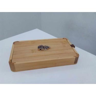 Imagem de Porta Joias Em Bambu Espelho E Drusa De Ametista Com Ouro - GOODS PR