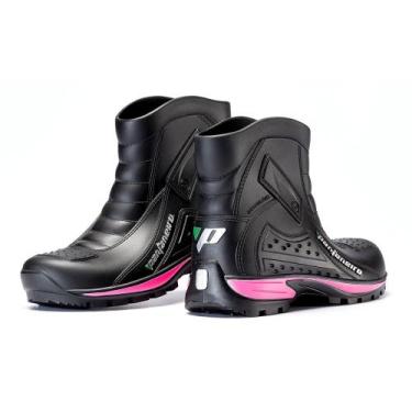 Imagem de Bota Chuva Moto Pvc Impermeável Cores Motoqueiro Pantaneiro, Rosa, 37-