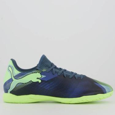 Imagem de Chuteira Puma Future 7 Play IT Futsal Preta e Verde, 43