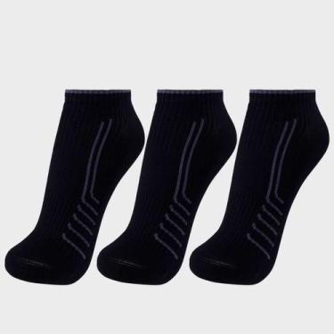 Imagem de Kit Meia Lupo Sport Roma Cano Curto 3 Pares Preta, 37-40