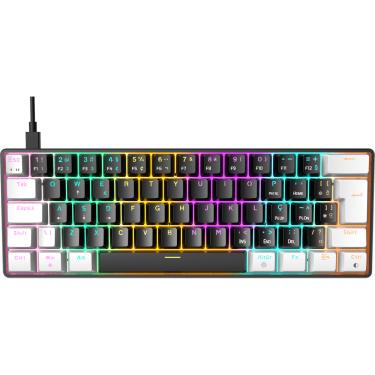 Imagem de Teclado Mecânico Gamer Gamdias Aura Gk2 Preto E Branco Switch Brown Abnt2