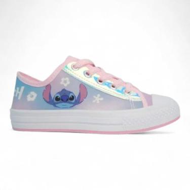 Imagem de Tênis Infantil Disney Stitch Leve Conforto Original, Rosa, Branco, Azu