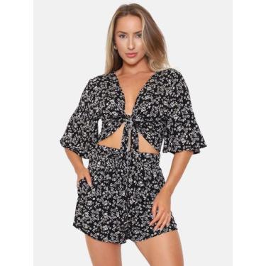 Imagem de Top Amarração Estampado - LE JULIE, Preto, G