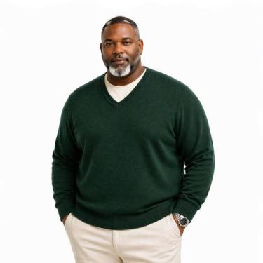 Imagem de Blusa Suéter Masculino Plus G4 G5 G6 Tricot Frio Inverno - KantyLan, V