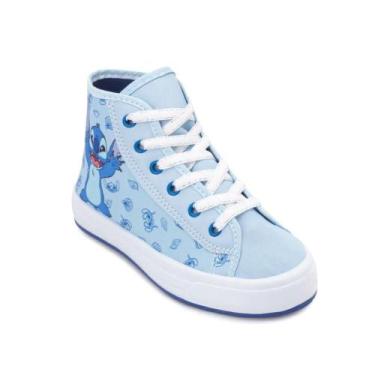 Imagem de Tênis Infantil Cano Alto Azul com Estampa Stitch da Disney, 27, Azul c